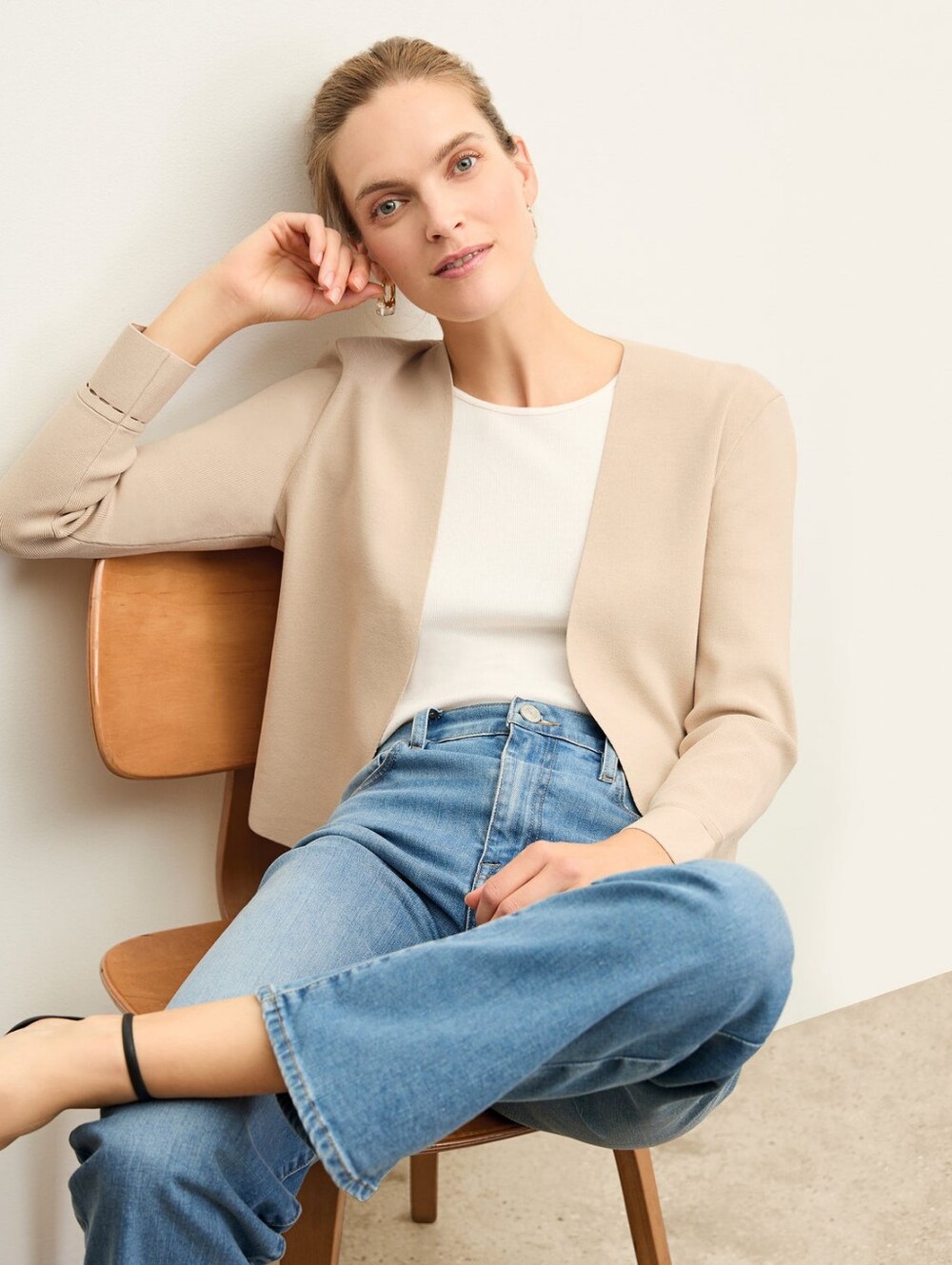 MM Lafleur The Sant Ambroeus Jardigan Blazer Latte Tan Size XL Workwear Office